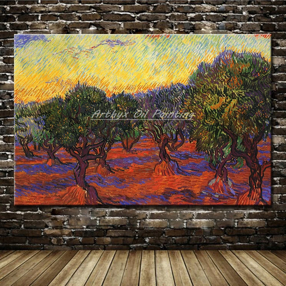 

Hand Painted Copy Vincent Van Gogh Impressionist Tree Oil Painting On Canvas,Wall Art,Picture For Home Decoration Wall Paintings