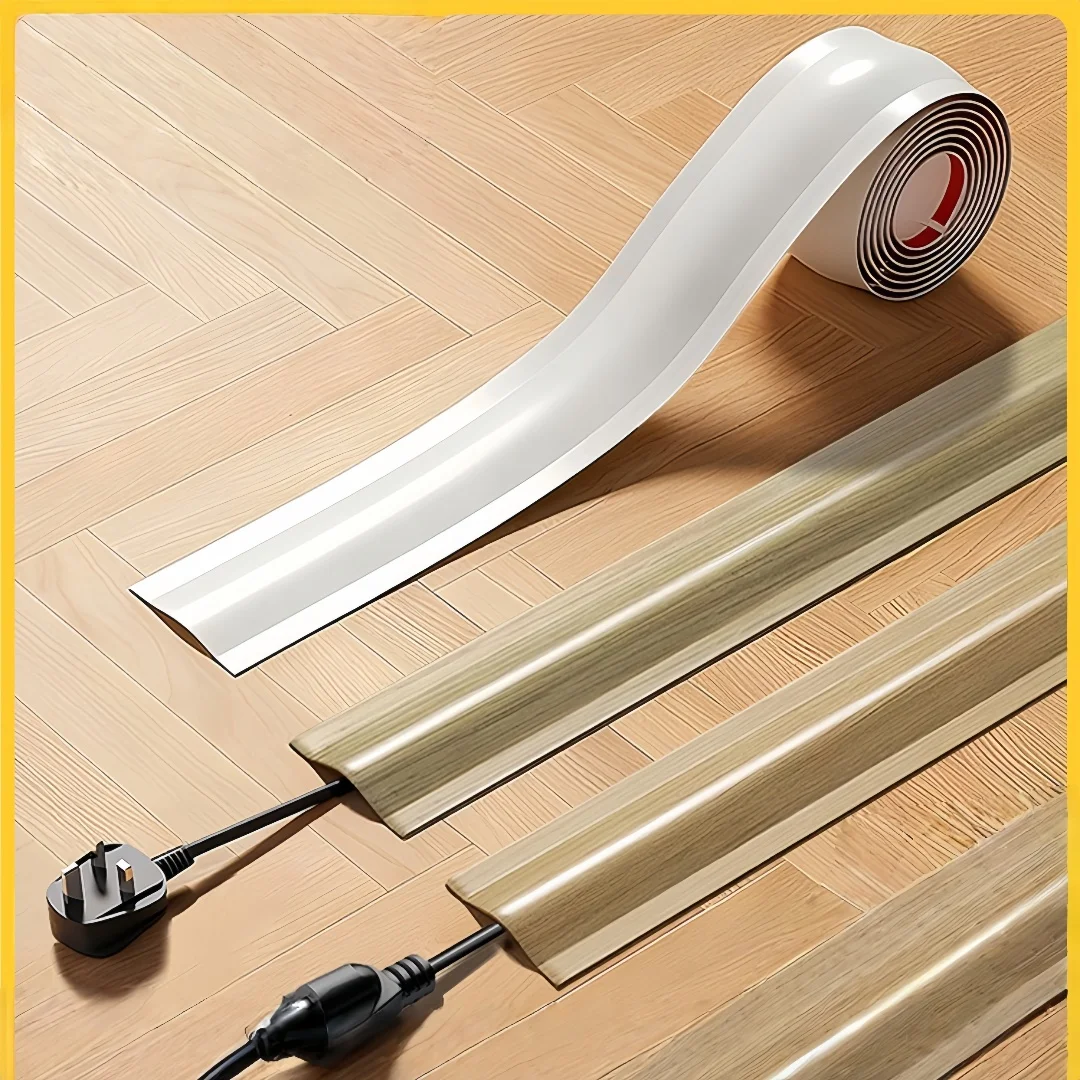 ที่ปิดสายไฟพีวีซีแบบยืดหยุ่น ขนาด 1 เมตร/39.37 นิ้ว 1 ชิ้น  แบบติดเอง สำหรับปกปิดสายไฟ ใช้ได้กับบ้าน สำนักงาน โต๊ะทำงาน ทีวี คอมพิวเตอร์ 1