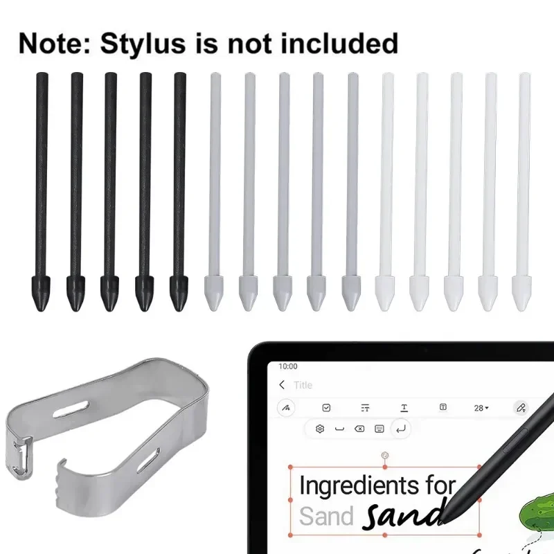 For Samsung S Pens Tips Plastic Tylus Pencil Nibs for Samsung Galaxy Tab S8 S6 T860/S6 Lite Touchscreen Pencil Tips with Clips