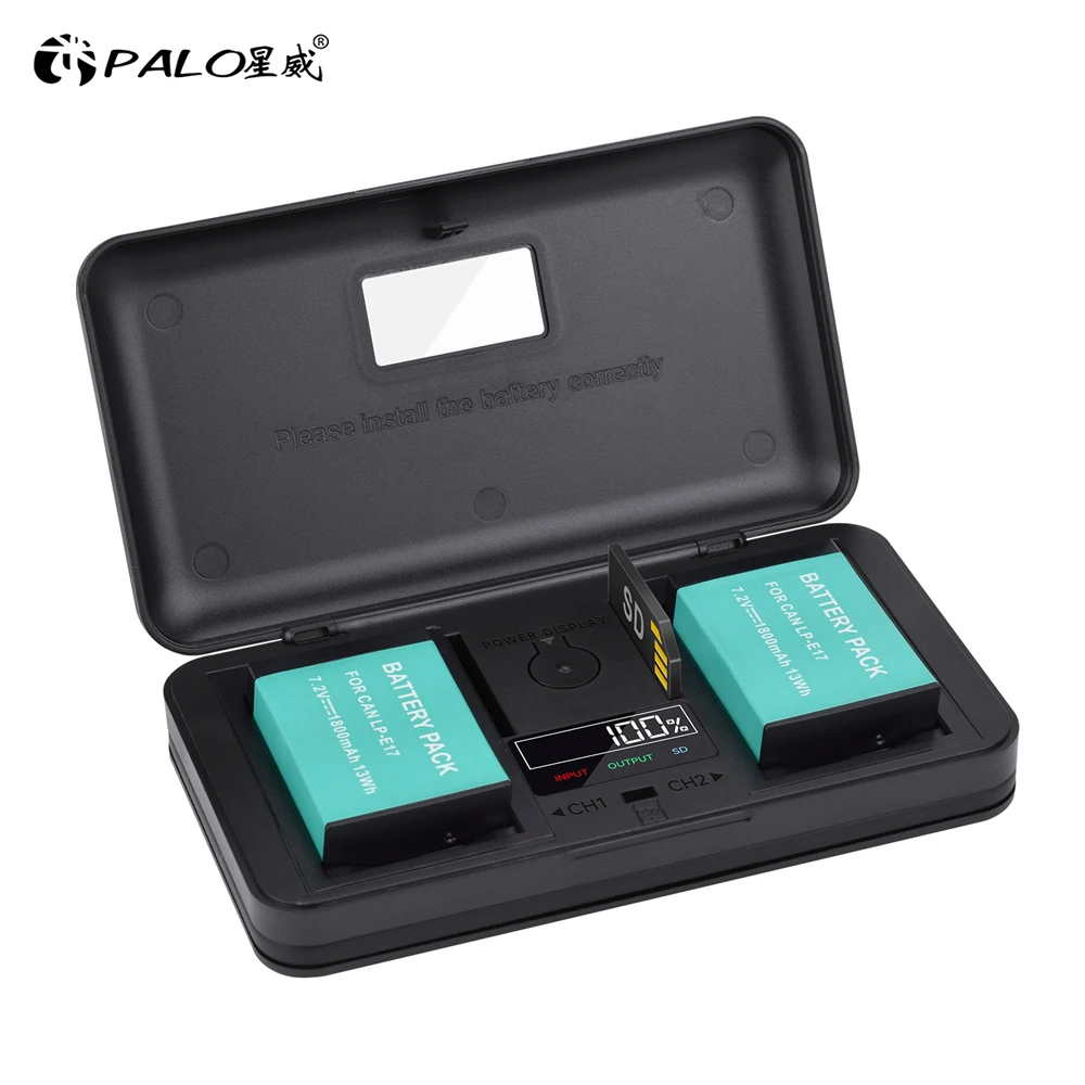Batteria LP-E17 Homesuit 1400mAh + Caricatore 20W A 2 Canali | Per Canon EOS RP R10 R50 R8 SL3 SL2