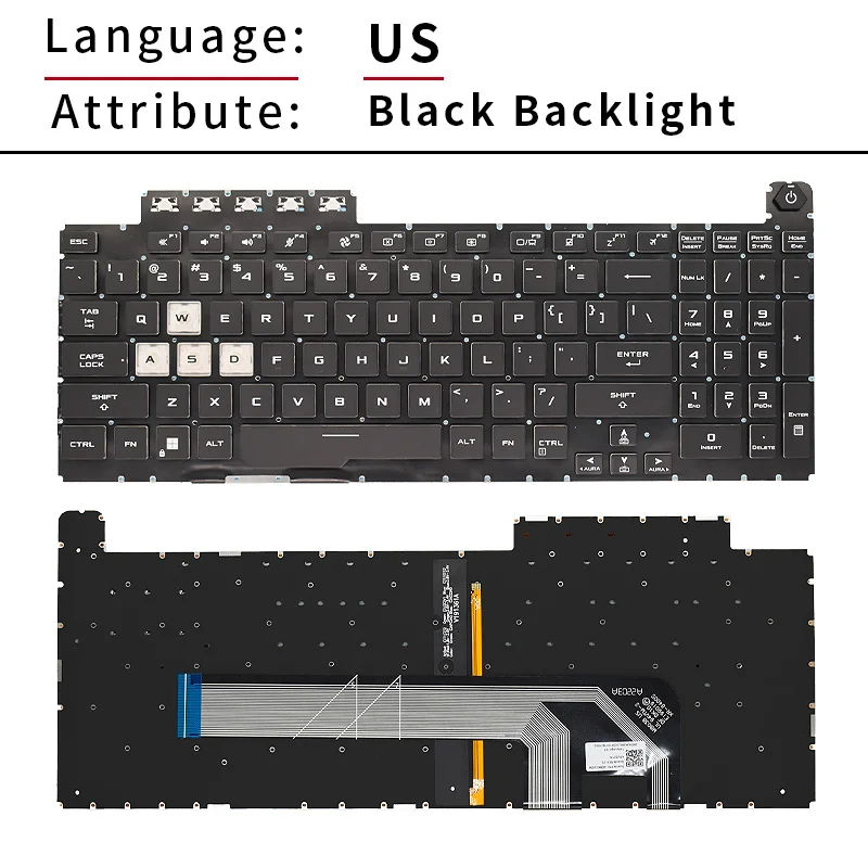 Teclado para Asus Tuf Fx506u Fx506ih Fx506l Fx506li Fa506 Fa506q Fa506u Fx706 Fx706u Fx706ii li Fa706 Fa706ih ii - Imagem 4