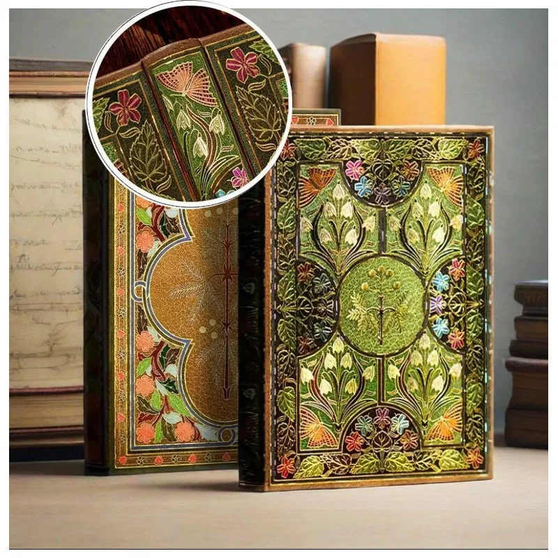 Wooden Hardcover Notebook with Bronzing Carving for Business Diary