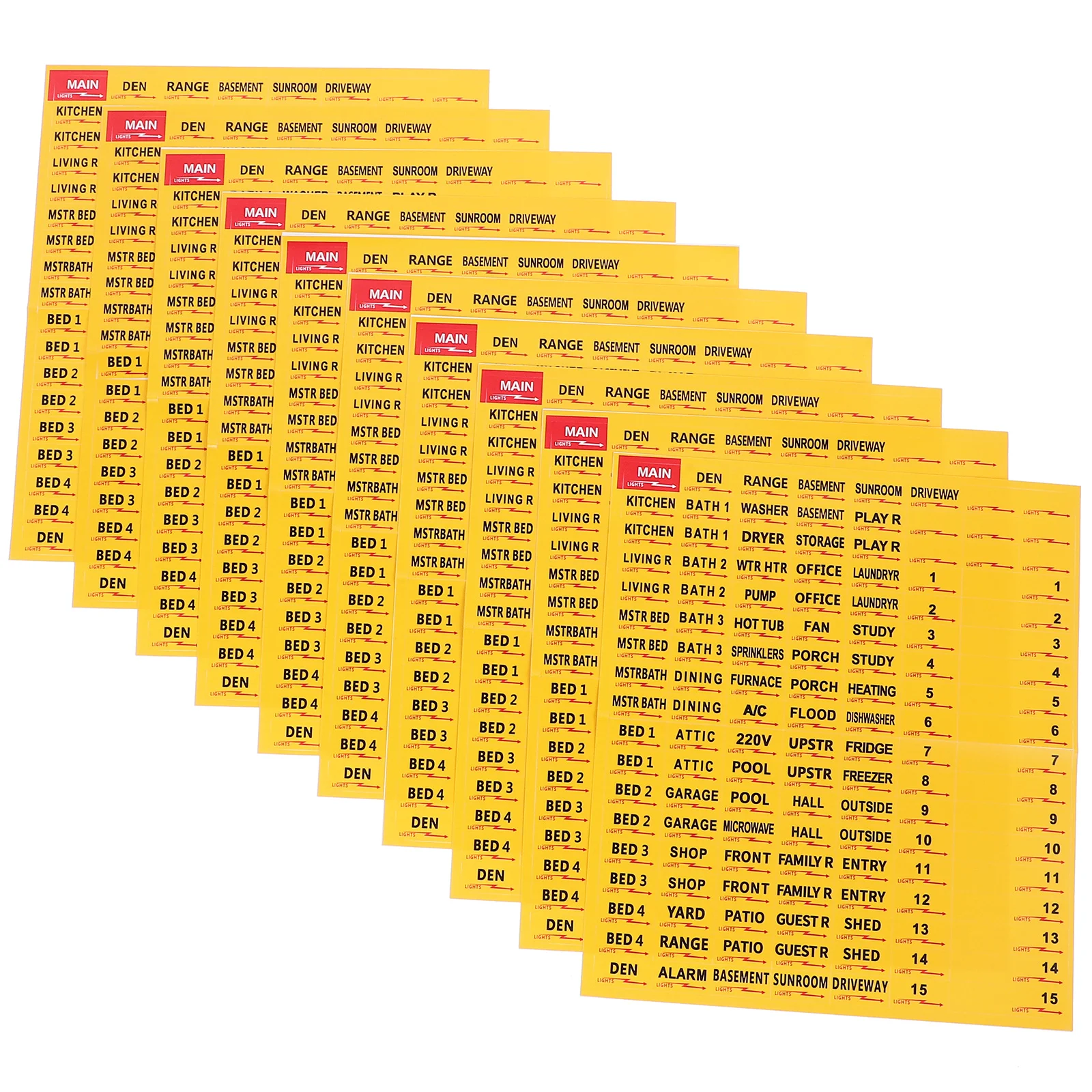 

10 Листы наклейки этикетки для электроприборов, этикетки, наклейки, автоматический выключатель бумаги