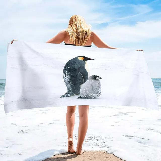 Penguin Beach Towel Quick-Dry Bath Pool Towels Sand Proof Highly