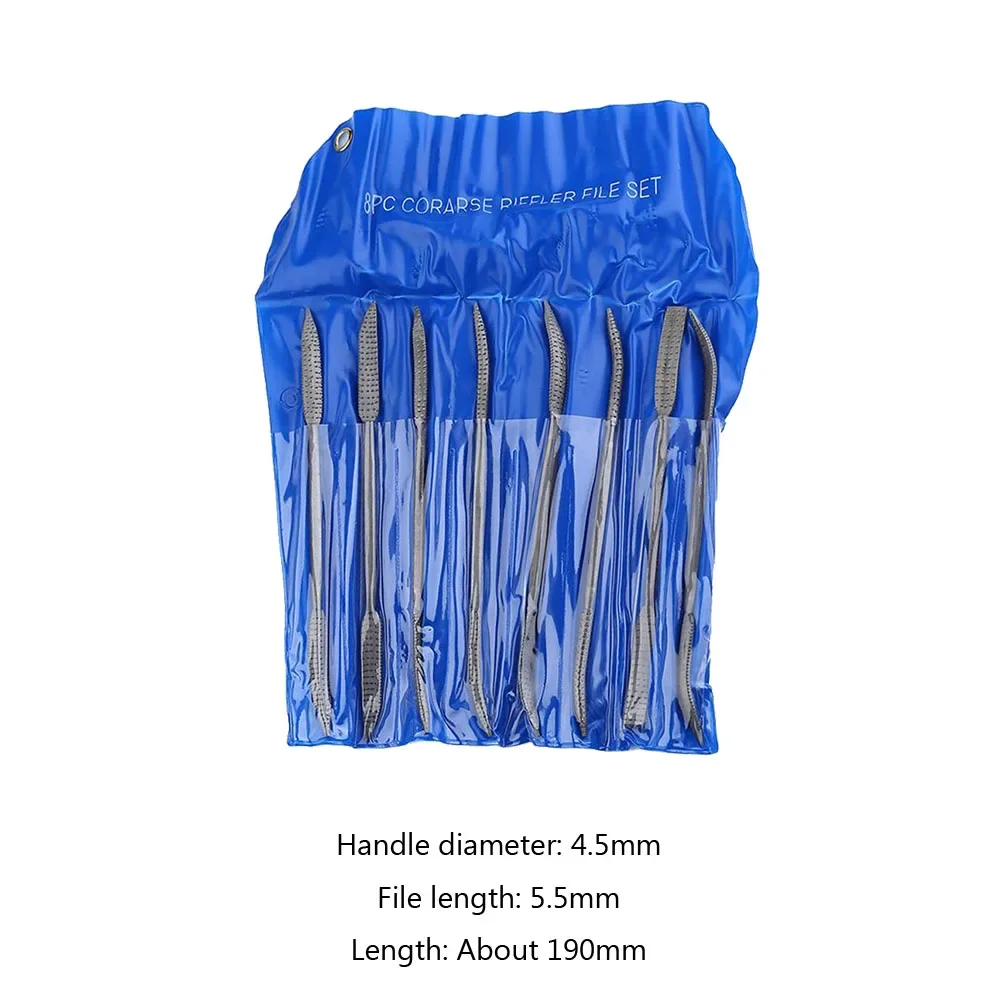 

Wood Carving 8pcs Mini Rasper Riffler File Set Double Ended Coarse Hand Tool 190mm Alloet For Wood Working