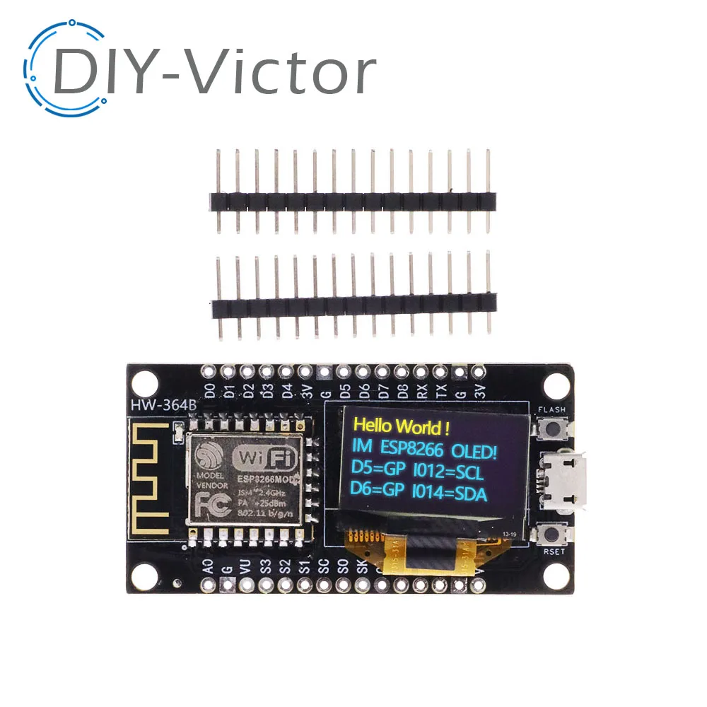 NodeMCU ESP8266 Development Board With 0.96 Inch OLED Display.