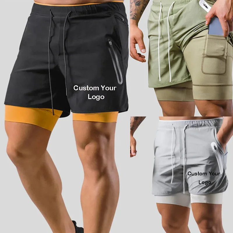 

Customizable Men's Summer Thin Indoor Outdoor Sports Casual Shorts Men's Double Shorts Men