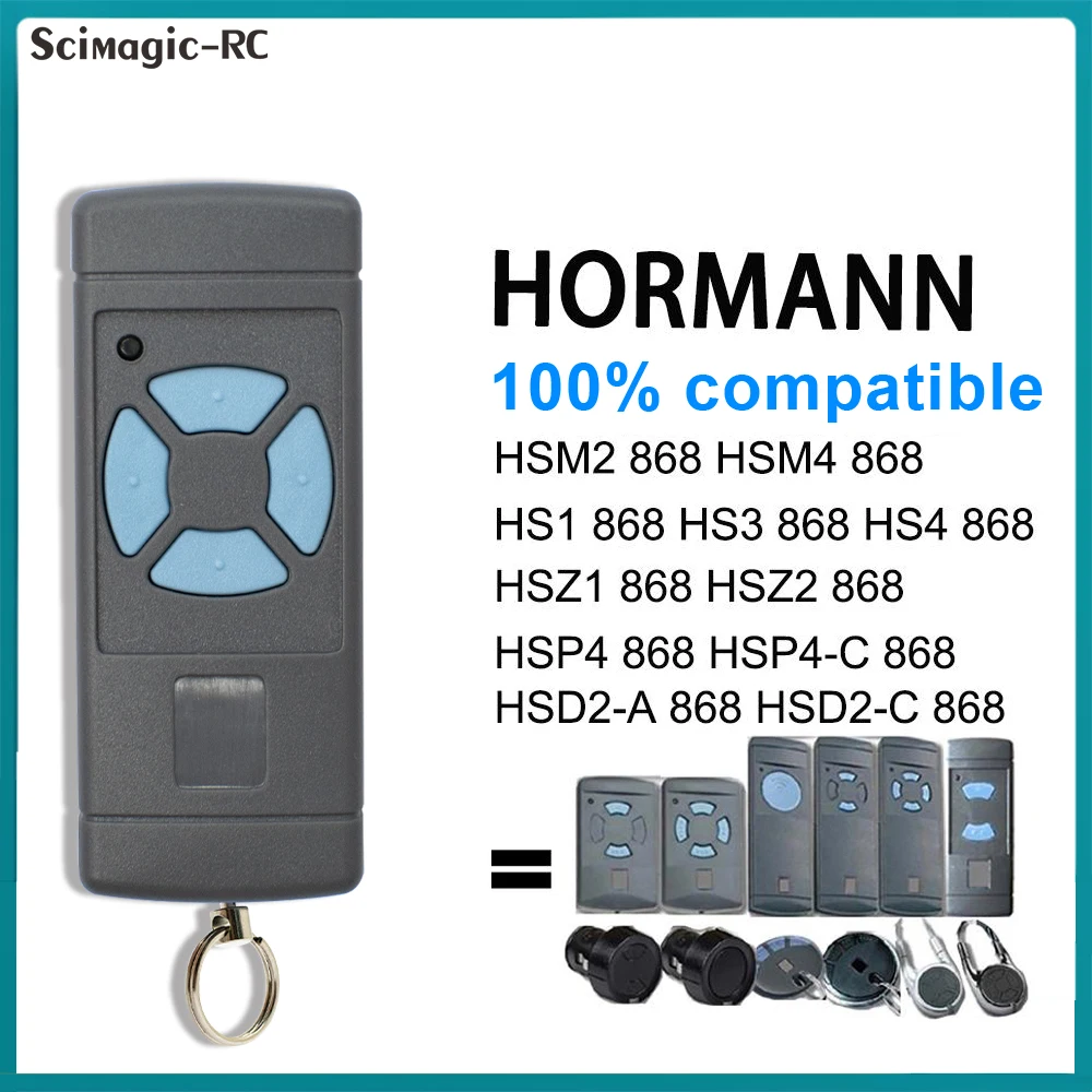 

Hormann HSE2 HSM2 HSM4 HS1 HS2 HS4 HSE4 HSZ1 Remote Control Garage Gate 868mhz Keychain Blue Button Hand Transmitter 868.3