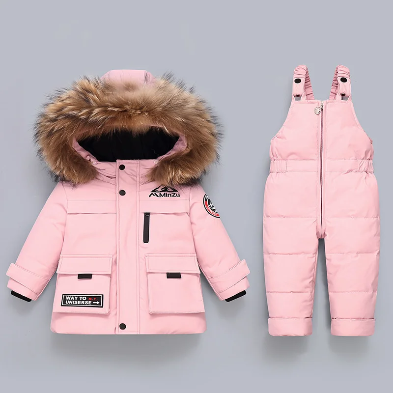 

Baby Winter Warm Down Jackets Boys Jumpsuit Children Clothing Set 2pcs Infant Overalls toddler Girl Clothes Kids Snowsuit parka