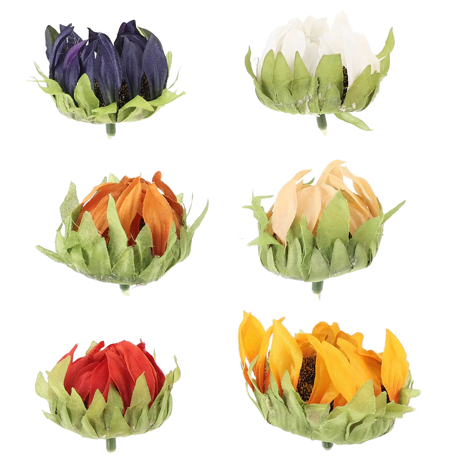 

6 Pcs Sunflower Souvenirs Decorative Heads Simulation Artificial Silk Flowers Fake Small for Crafts The