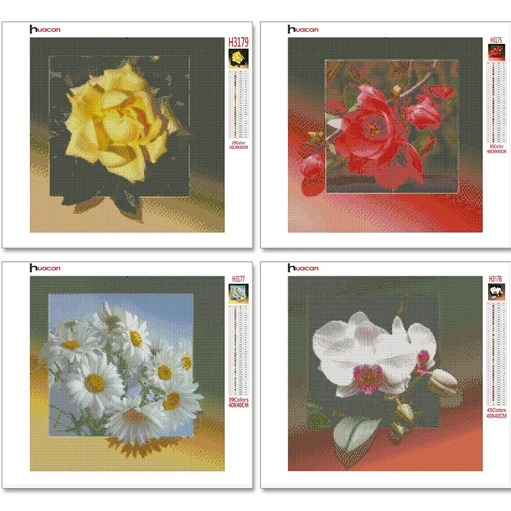 Huacan Diamond Embroidery Flower Pictures Of Rhinestones Full Square Drill Diamond Mosaic Painting Flowers Beadwork diamond painting diamond painting accessories diamond painting sealer diamond painting stickers diamond painting pen diamond painting accessory box diamond painting coasters