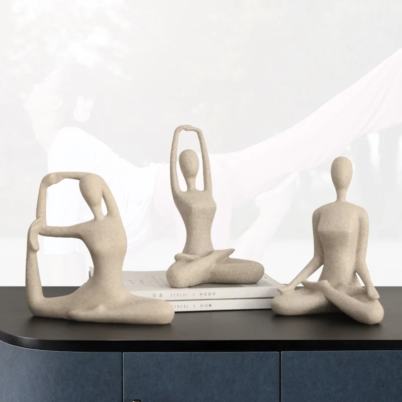 

Nordic sandstone Yoga sportsman ornaments living room dining room TV cabinet health club ornaments