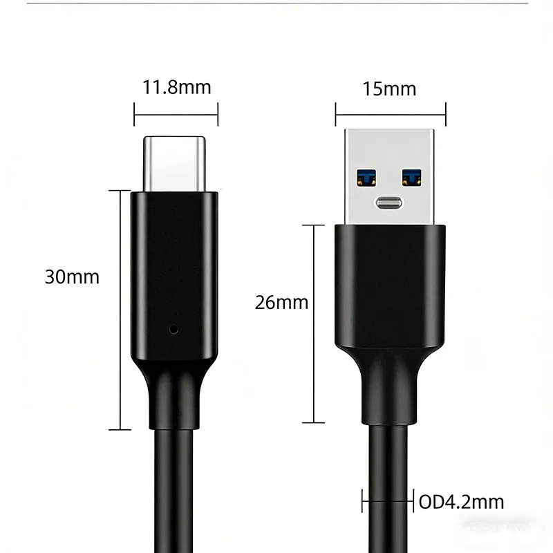USB 3.2 타입 C to A 케이블 10Gbps 60W PD 고속 충전 데이터 전송 갤럭시 S23 S22 노트 20 픽셀 아이패드 프로 SSD 안드로이드 오토용