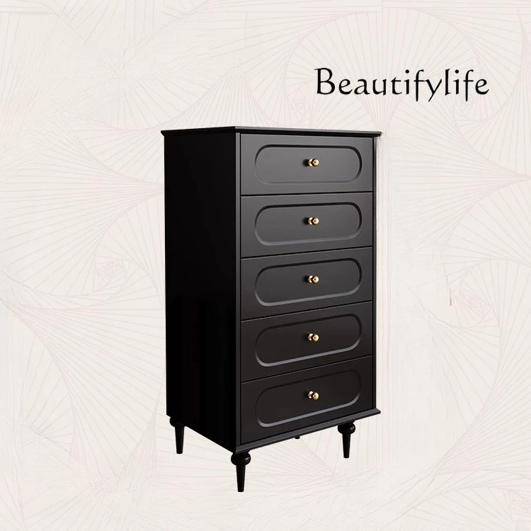

Retro Five Bucket TV Cabinet Unit Bedroom Locker of Bed End Antique Style Solid Wood American Storage Cabinet