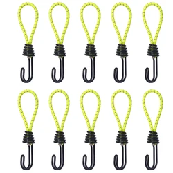 10 - Pack Versatile Outdoor Tent Elastic Rope Hooks for Camping and Canopy Fixing (YELLOW)