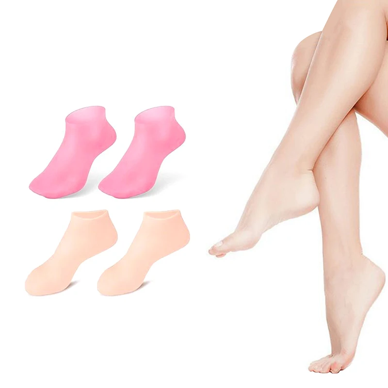 보습 발 양말, 건조하고 갈라진 발을 위한 실리콘 양말, 여성용 보습 마사지 양말
