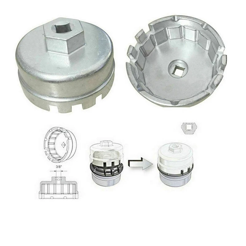 Oil Filter Wrench Car Oil Filter Professional Aluminum Car Oil Filter Wrench Hattype Wrench for Toyota Prius Corolla Rav4 Lexus Car Accessories Auto Repair Parts