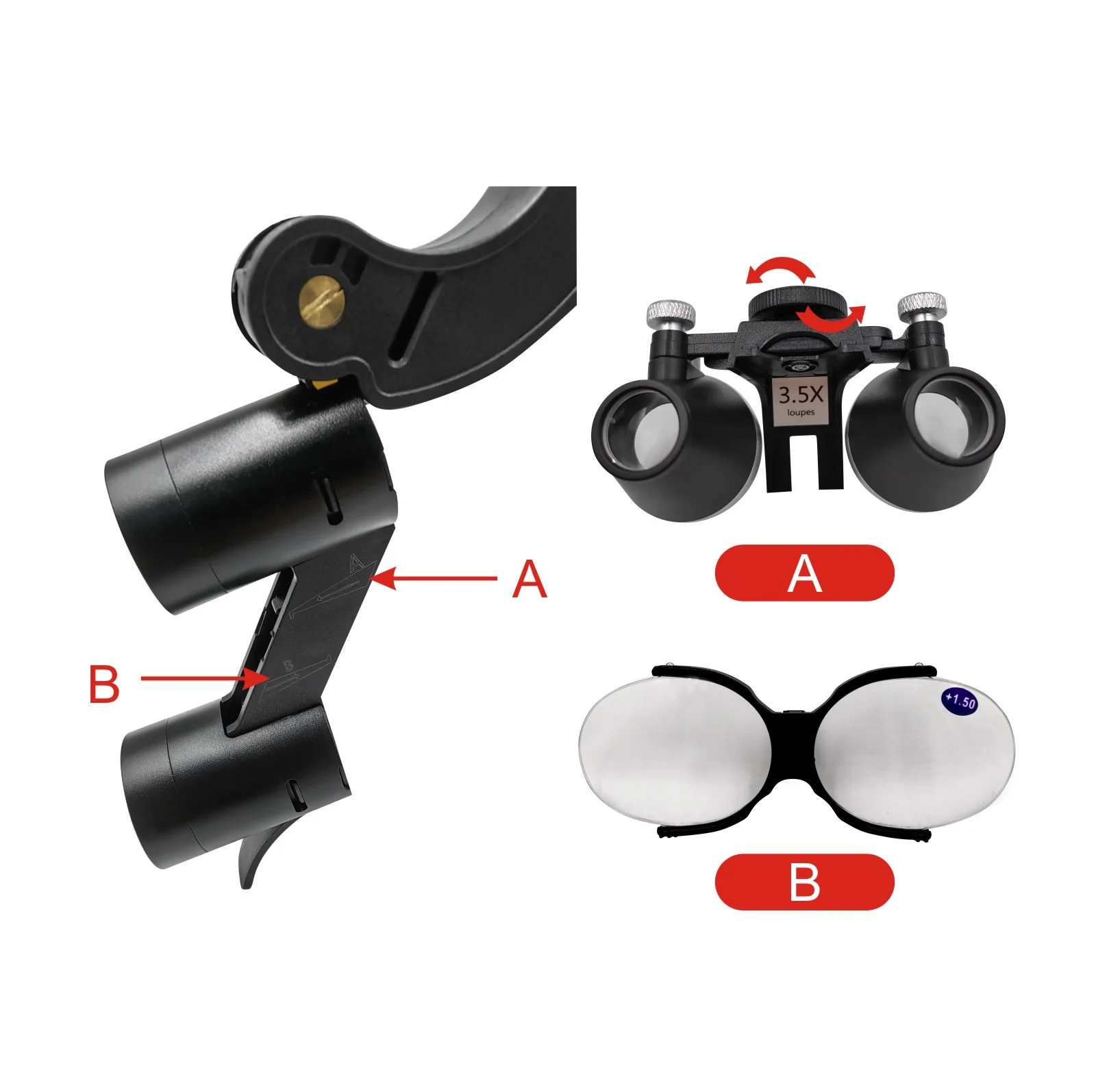 Dental LED Headlight with Magnification Binocular Loupes