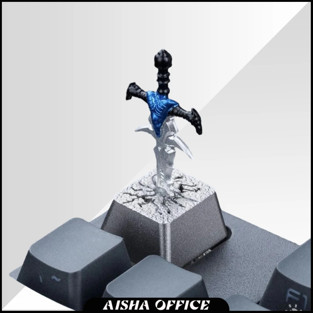 

Frostmourne Metal Keycap Aluminium Alloy Keycaps For Keyboard Light Transmission CNC Engraving Lich King World of Warcraft Gifts