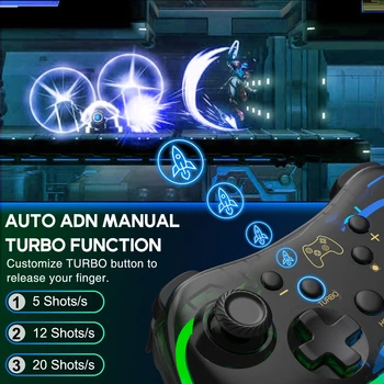 Gamepad Wireless Pro Controller, Compatible with Nintendo Switch Lite/Switch Oled/PC/iOS/Android 2