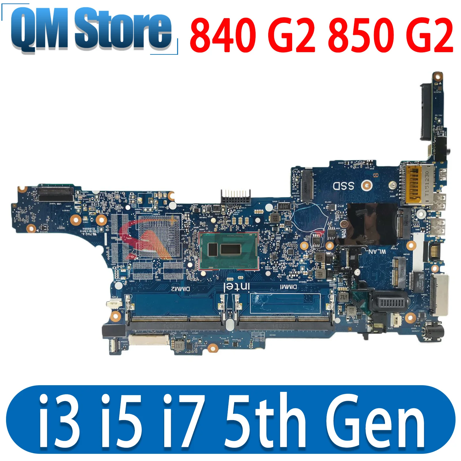 

For HP Elitebook 840 G2 850 G2 Laptop motherboard Mainboard with I3 I5 I7 5th Gen CPU 6050A2637901 Motherboard TESTED DDR3