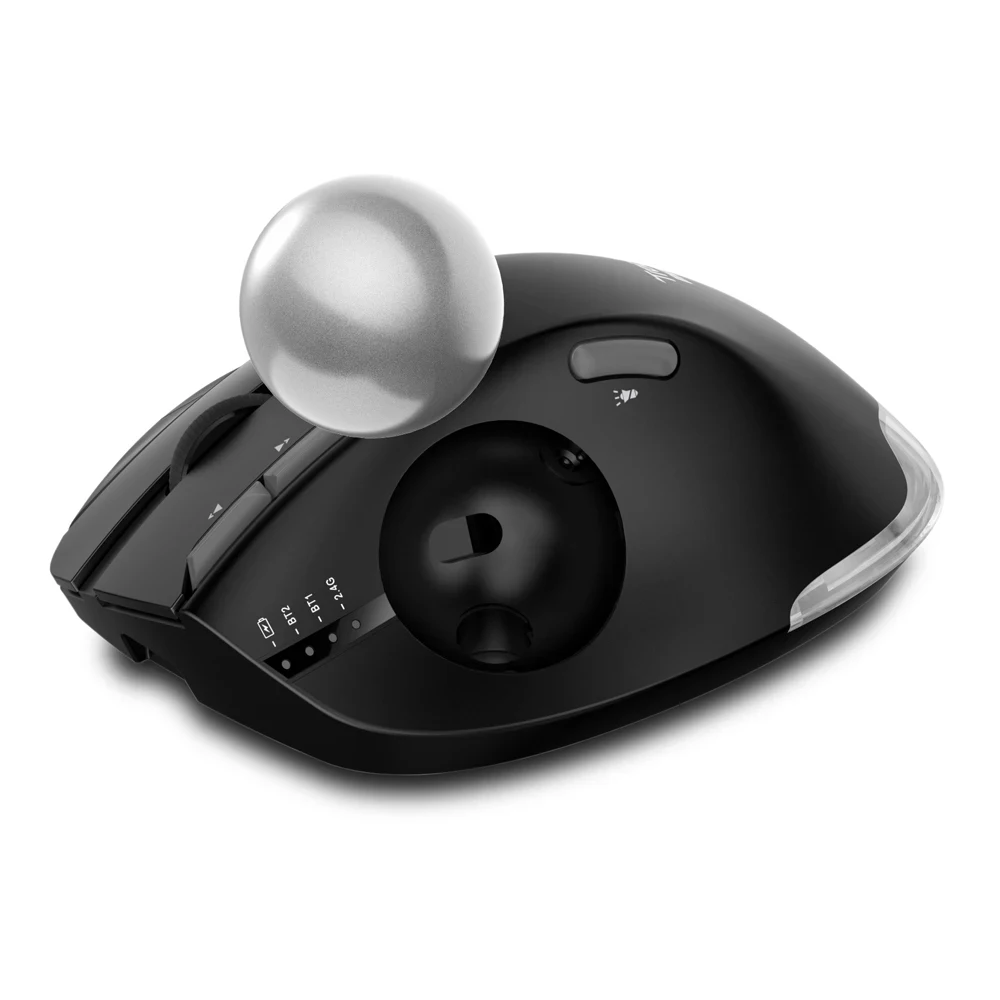 ProtoArc Ratón Trackball Inalámbrico Vertical, EM05 NL Ratón Ergonómico Bluetooth Recargable Con Rollerball Para Computadora Y Laptop, Conexión Para 3 Dispositivos, Compatible Con IPad, Mac, Windows