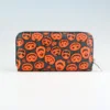 Halloween Pumpkin Print Long Wallet Zipper Around Credit Card Holder Gothic Clutch & Coin Purse For Women 2