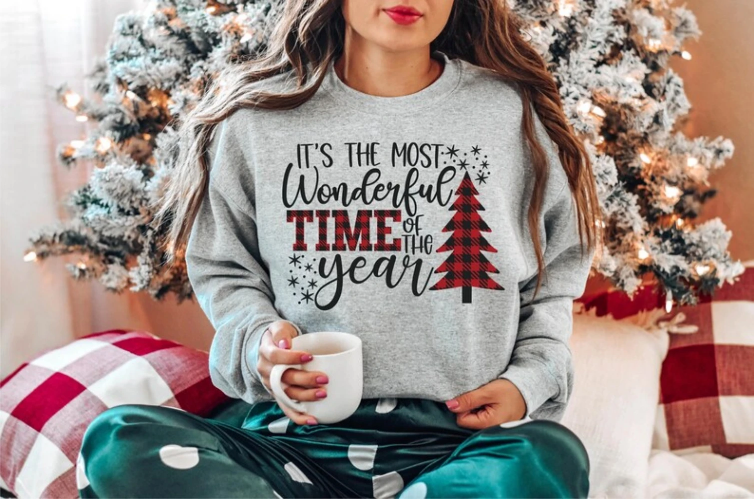 Most Wonderful Time Of Year Sweatshirt Christmas Holiday Trendy New Year Cute Crewneck Coquette Aesthetic Pullover Shirt