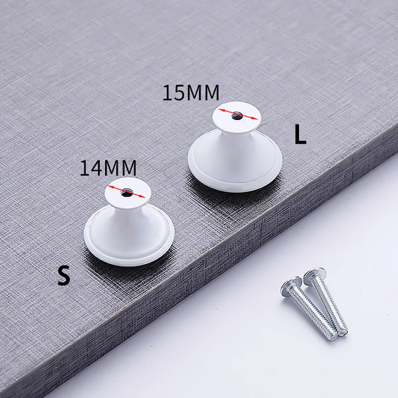 European Mushroom Porcelain White Black Single Hole Handle 4PCS Modern Simple Wardrobe Cabinet Round Stainless Steel Drawer furniture knobs