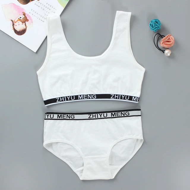 Girls Puberty Bra Set Children's Underwear Training Bras Set for Teenager