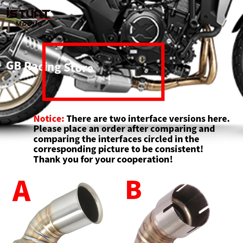 Slip On For CFMOTO CLX 700 CLX700 Sport 2020-2023 Motorcycle Exhaust Mid Pipe Escape Moto Connect Link Tube - Image 2