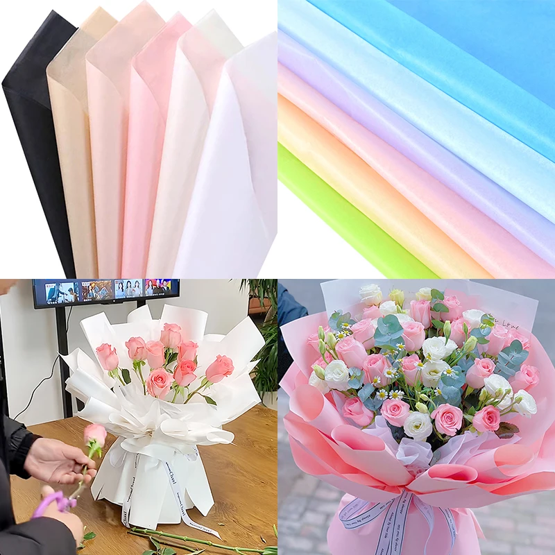 

10Pcs Tissue Paper Flower Bouquet Wrapping Paper For Florist Wedding Birthday Party Gift Packing Decor DIY Crafts Paper Supplies