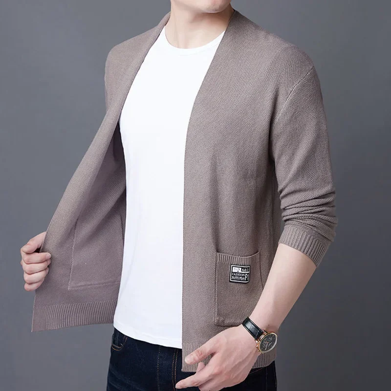 Fashion Loose Knitted  Pockets Casual Cardigan Sweaters Men's Clothing 2024 Autumn New Korean Tops All-match Coat