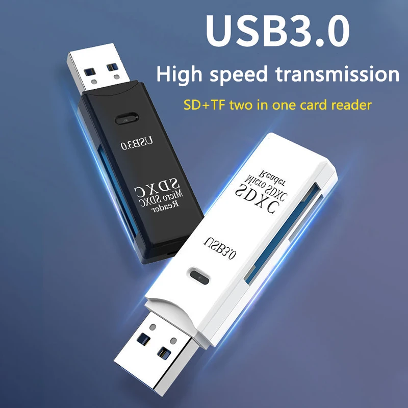 2 in 1 USB 3.0 Card Reader Micro sd card Reader usb adapter High Speed ...