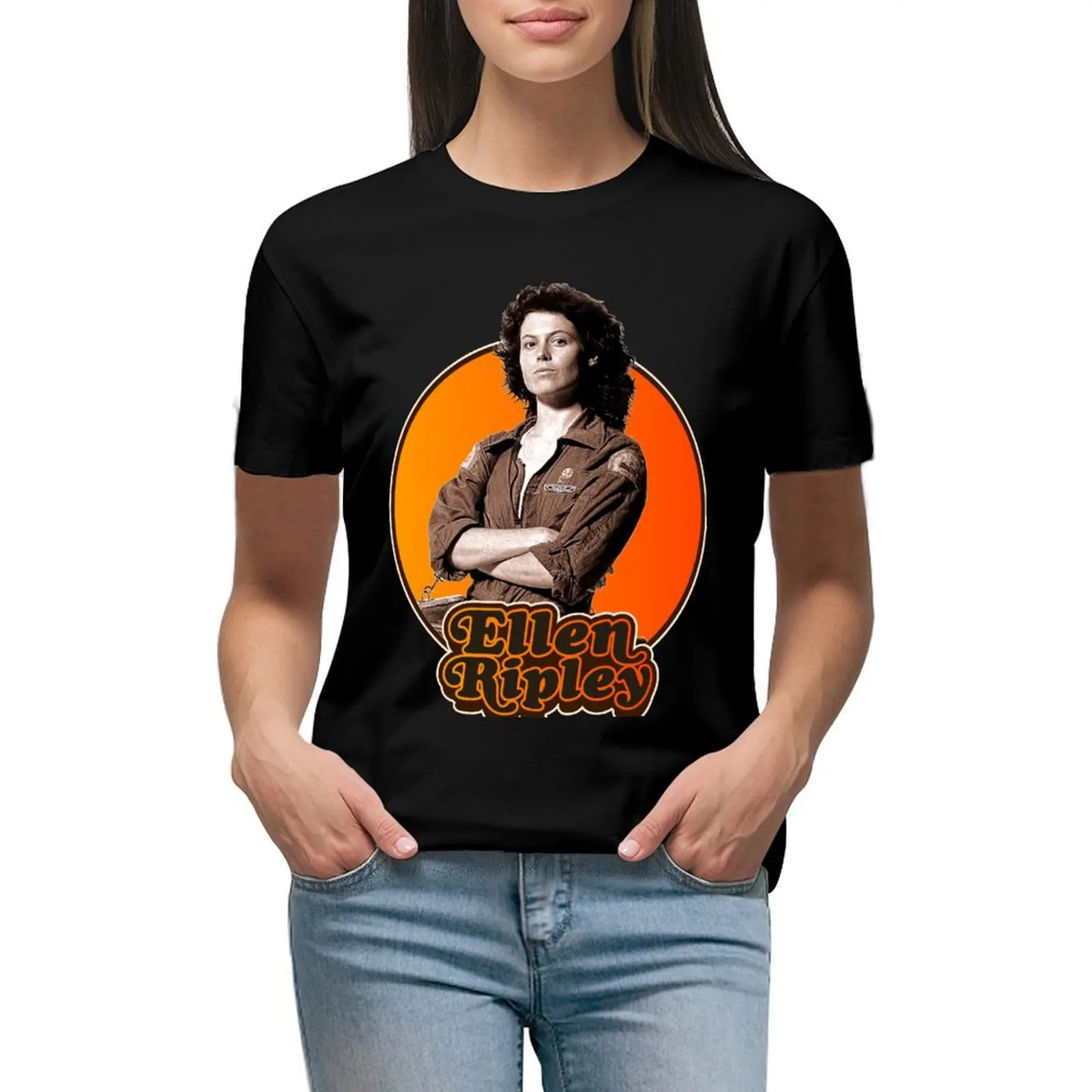 

Retro Ellen Ripley Alien Tribute T-shirt summer top graphics funny cropped t shirts for Women