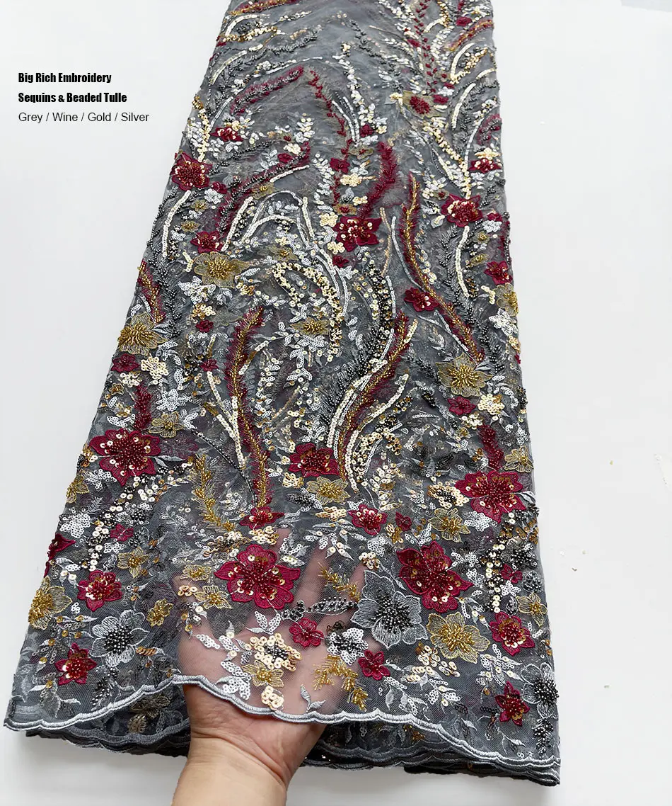 Sequined French Tulle Mesh with Scattered Sequins in Sheer Sparkle Finish for Couture Embellishments