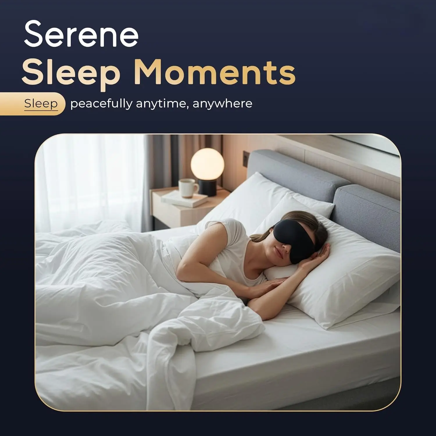 Ultra-Comfort Adjustable Sleep Eye Mask for Men & Women - 100% Pressure-Free Shading and Ideal for Travel