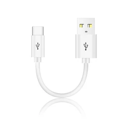 Compact 10cm High - Speed USB to Type - C Charging & Data Transfer Cable - 10cm (White)