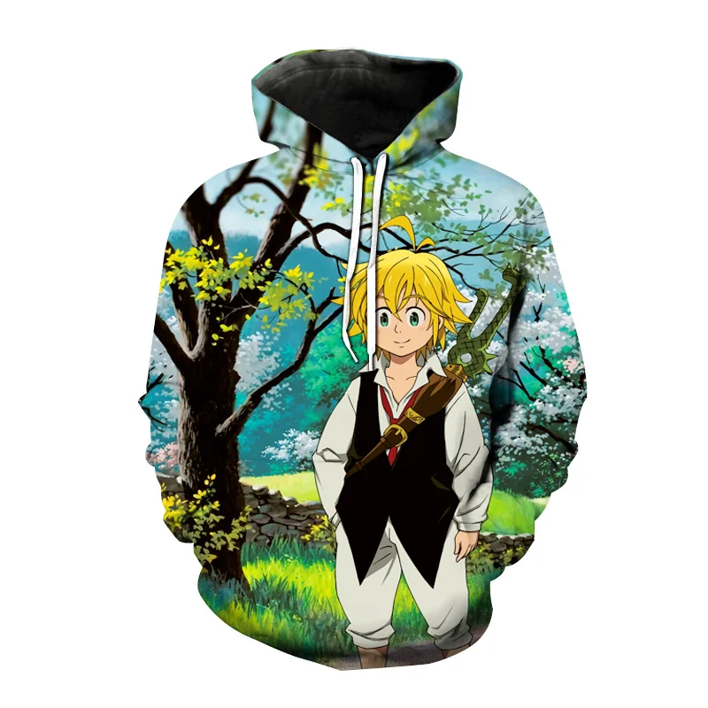 

New 3D Anime The Seven Deadly Sins Print New In Hoodies & Sweatshirts Meliodas Elizabeth Liones Graphic Hoodie Harajuku Hoodie