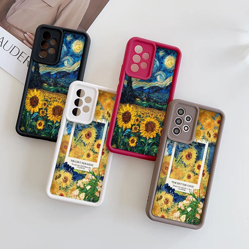 Van Gogh The Starry Night Sunflowers Art Print Phone Case Cover