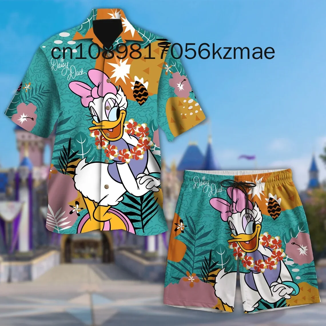 Disney Donald Duck Summer Hawaii Shirt Shorts Set Casual Beach Vacation Short Sleeve Set Disney Beach Shorts Retro Button Shirt 5