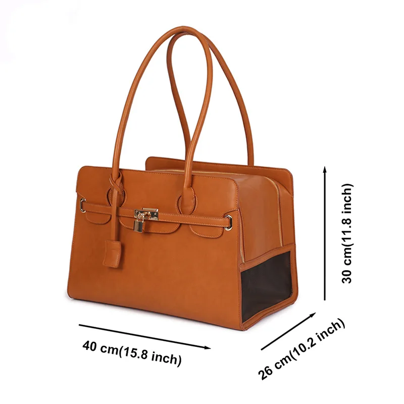 PU Leather Pet Carrier Bag Breathable Handbag Puppy Cat Fashion Dog One-shoulder Bag Portable Pet Travel Handbag pet carrier bag pet carrying bag