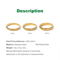 Waterproof Stainless Steel Retro Elasticity Thick Luxury Polish Bracelet 18K Gold Plated Trend Fashion Unisex Jewelry Men Women 2