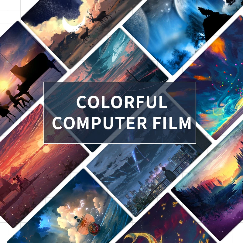 DIY Colorful Cover Laptop Skins Vinyl Stickers 13"14"15.6"17.3" Waterproof Sticker for Macbook Pro/Lenovo/Asus/Hp Decorate Decal