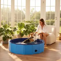 Piscine pliable pour animaux de compagnie, bleue, 31,5 x 31,5 x 7,9 pouces, PVC 2