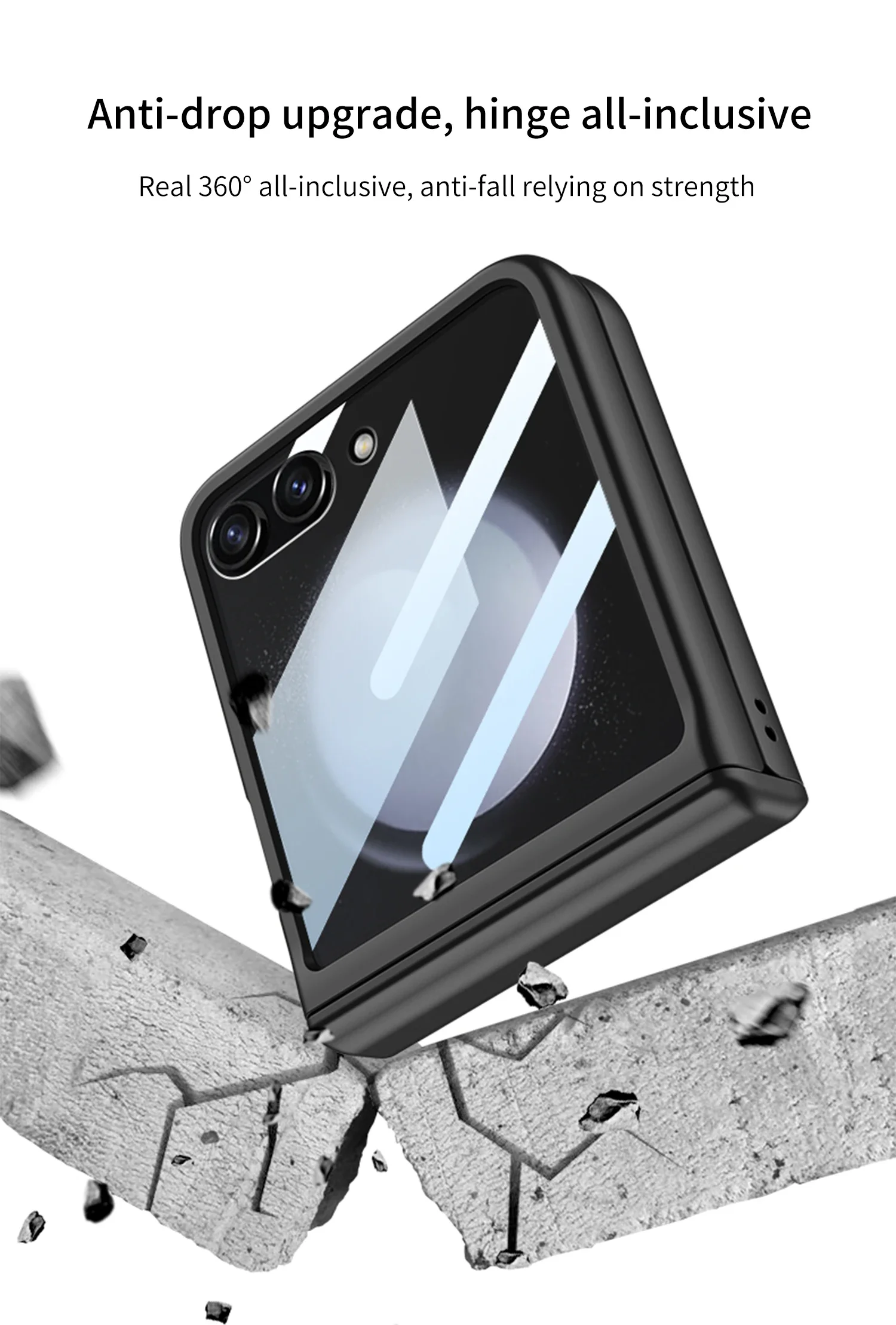 Original Case for Samsung Galaxy Z Flip 5 6 7 Magnetic Hinge With Screen Glass A