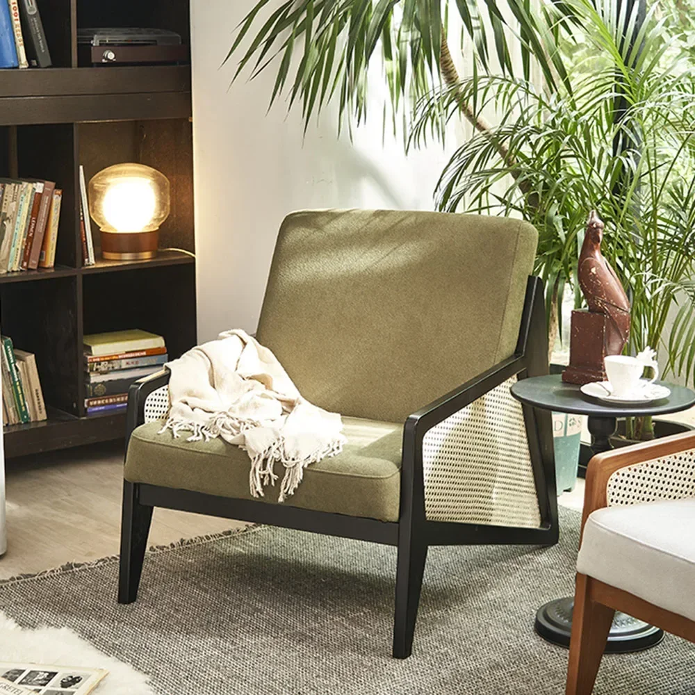 

Wood Nordic Living Room Chairs Makeup Bedroom Reading Handle Living Room Chairs Fabric Fashion Single Meuble Salon Home Decor