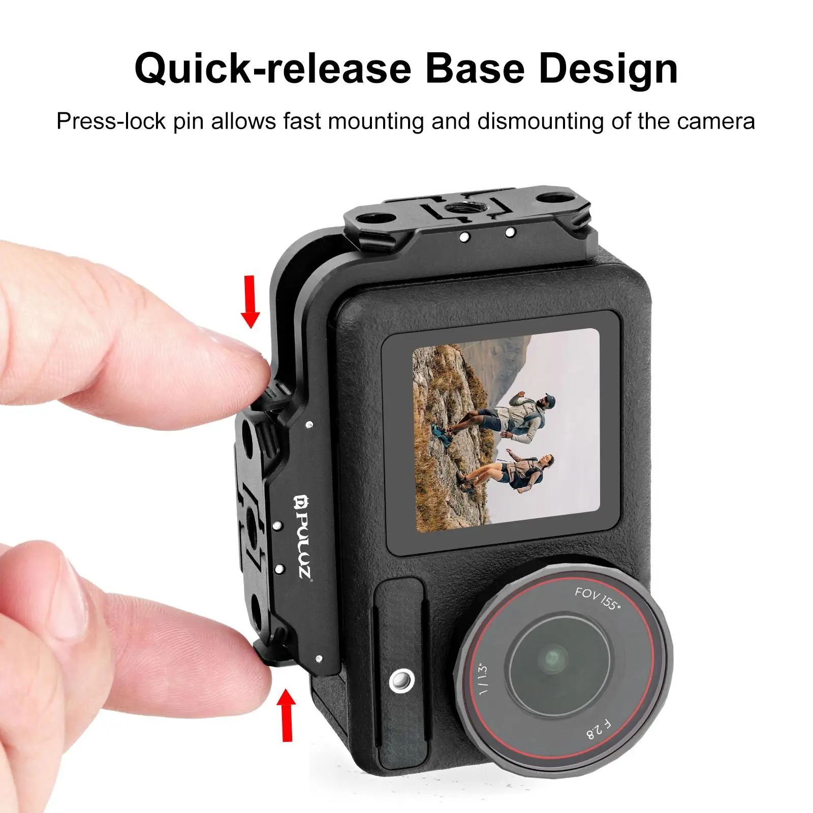 PULUZ for DJI Osmo Action 5 Pro / 4 Vertical Horizontal Shooting Quick Release Metal Magnetic L Bracket