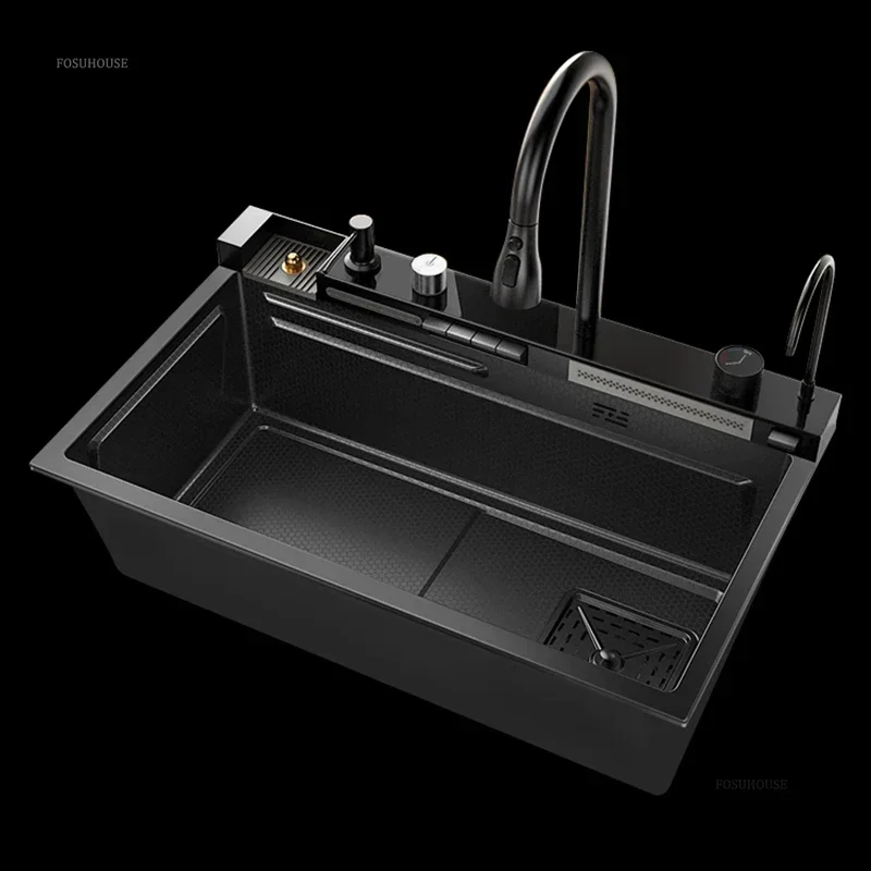 Smart Creative Kitchen Sinks for Apartments Modern Metal Multi-functional Sinks Luxury Household Kitchen for Rental Houses