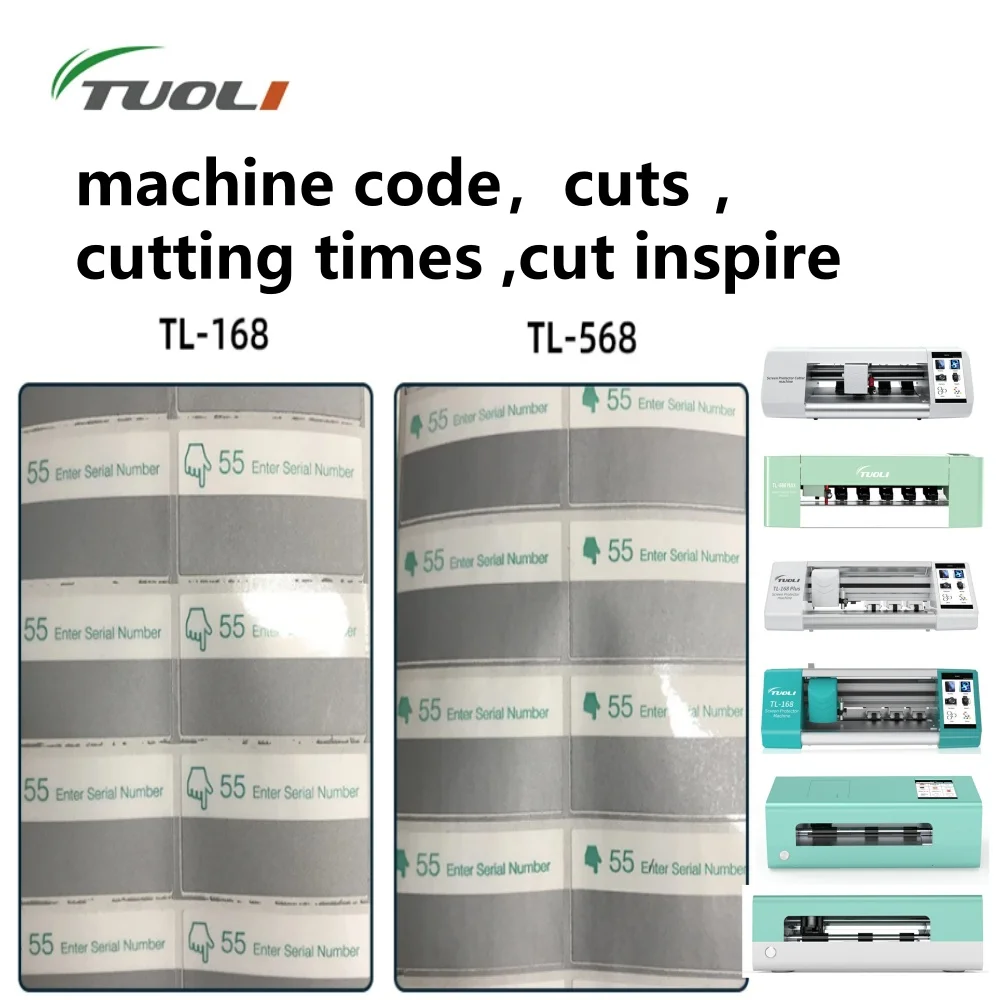 TUOLI 500 절단 시간 절단 코드 절단 하이드로겔 화면 보호기 절단기 기계 TL568Max, TL-168, TL-168Plus, TL-518A, TL-518B